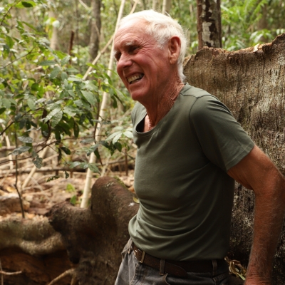 Landholder Don Durant leans against a tree