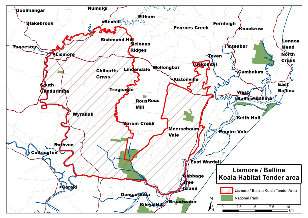 Map of significant koala habitat