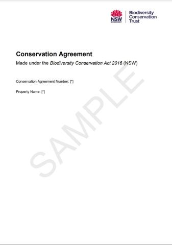 Conservation agreement template cover