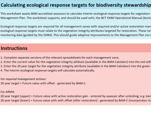 Calculating ecological response targets